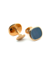 Patek Philippe Golden Ellipse Gold Cufflinks Blue Accent