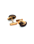 Hermes Pair of Gold-Darkwood Knot Cufflinks 18kt Yellow Gold