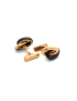 Hermes Pair of Gold-Darkwood Knot Cufflinks 18kt Yellow Gold
