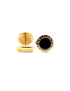 Bvlgari 18kt Yellow Gold Cufflinks With Onyx Inlays