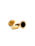 Bvlgari 18kt Yellow Gold Cufflinks With Onyx Inlays