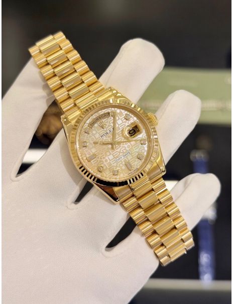Rolex Day-Date President "Rare Yellow Computer MOP Dial"