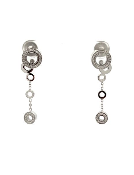 Chopard Diamond Happy Bubbles Drop Earrings 18kt White Gold