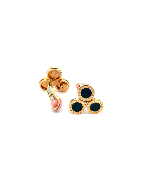 Bvlgari Earrings 18kt Yellow Gold with Onyx Inlays