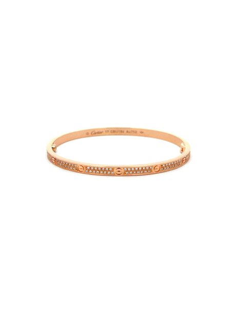 Cartier Love Bracelet, Small Model, Paved 18kt Rose Gold