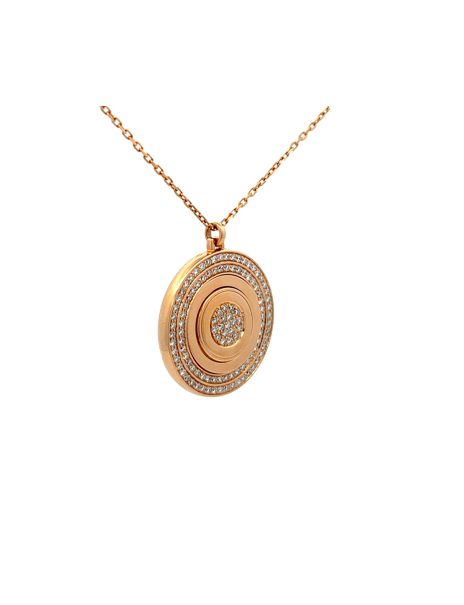 Damiani 18kt Rose Gold Diamond Rotating Necklaces