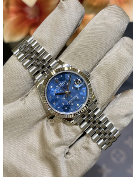 Rolex Datejust 31 Blue Floral Diamond Motif