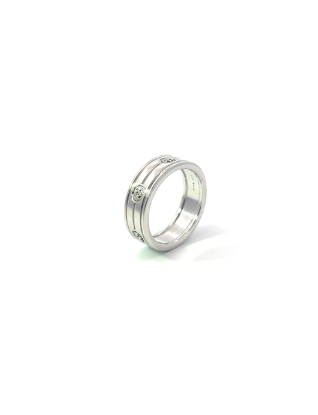 Gucci Interlocking G Band Ring 18kt White Gold