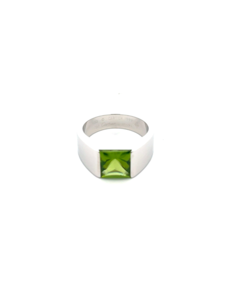 Cartier Tank Ring 18kt White Gold Citrine gemstone