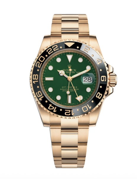Rolex GMT-Master II Yellow Gold Green Dial
