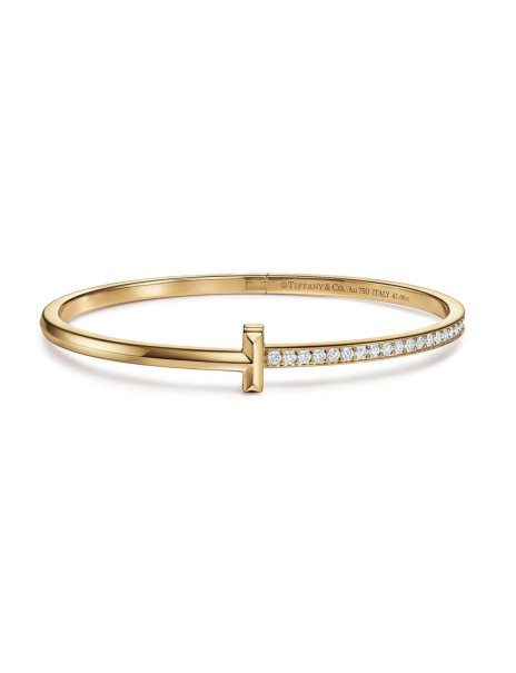 Tiffany T : T1 Narrow Diamond Hinged Bangle