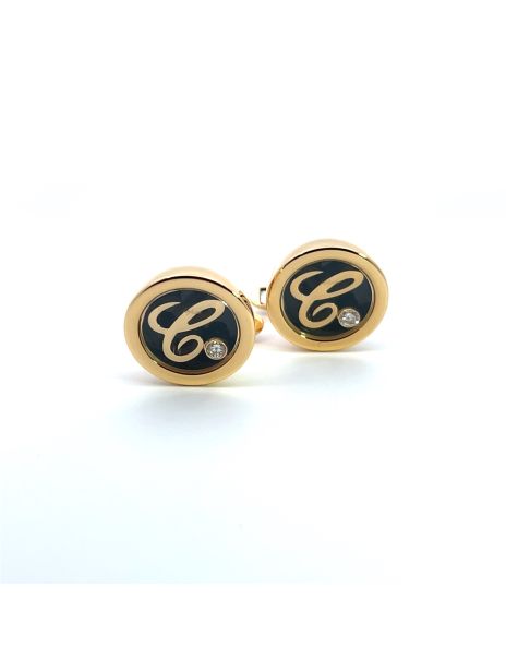 Chopard Classic Happy Diamond Cufflinks 18kt Yellow Gold