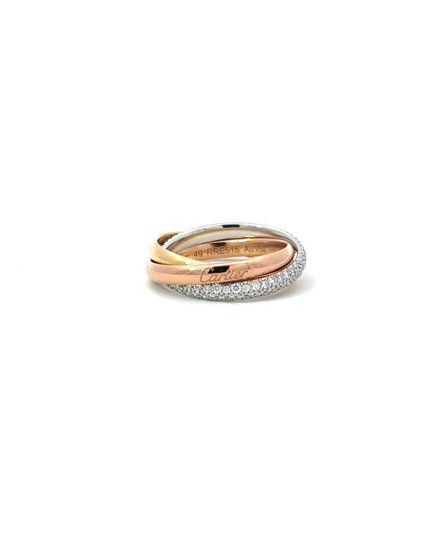 Cartier Trinity Ring, Classic Model, Half-Paved