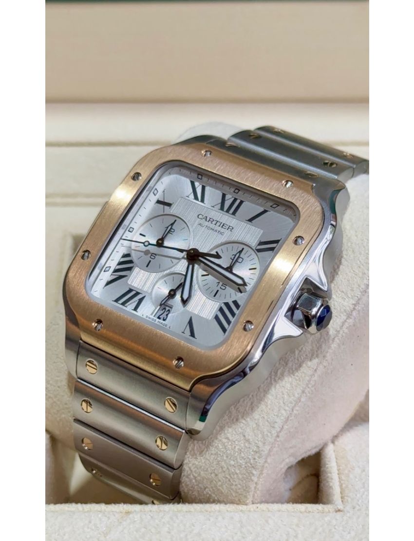 Santos de Cartier Chronograph Steel Gold