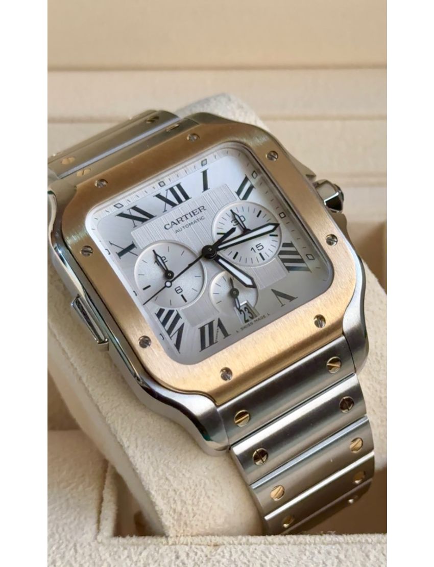 Santos de Cartier Chronograph Steel Gold