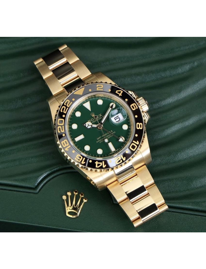 Rolex GMT-Master II Yellow Gold Green Dial
