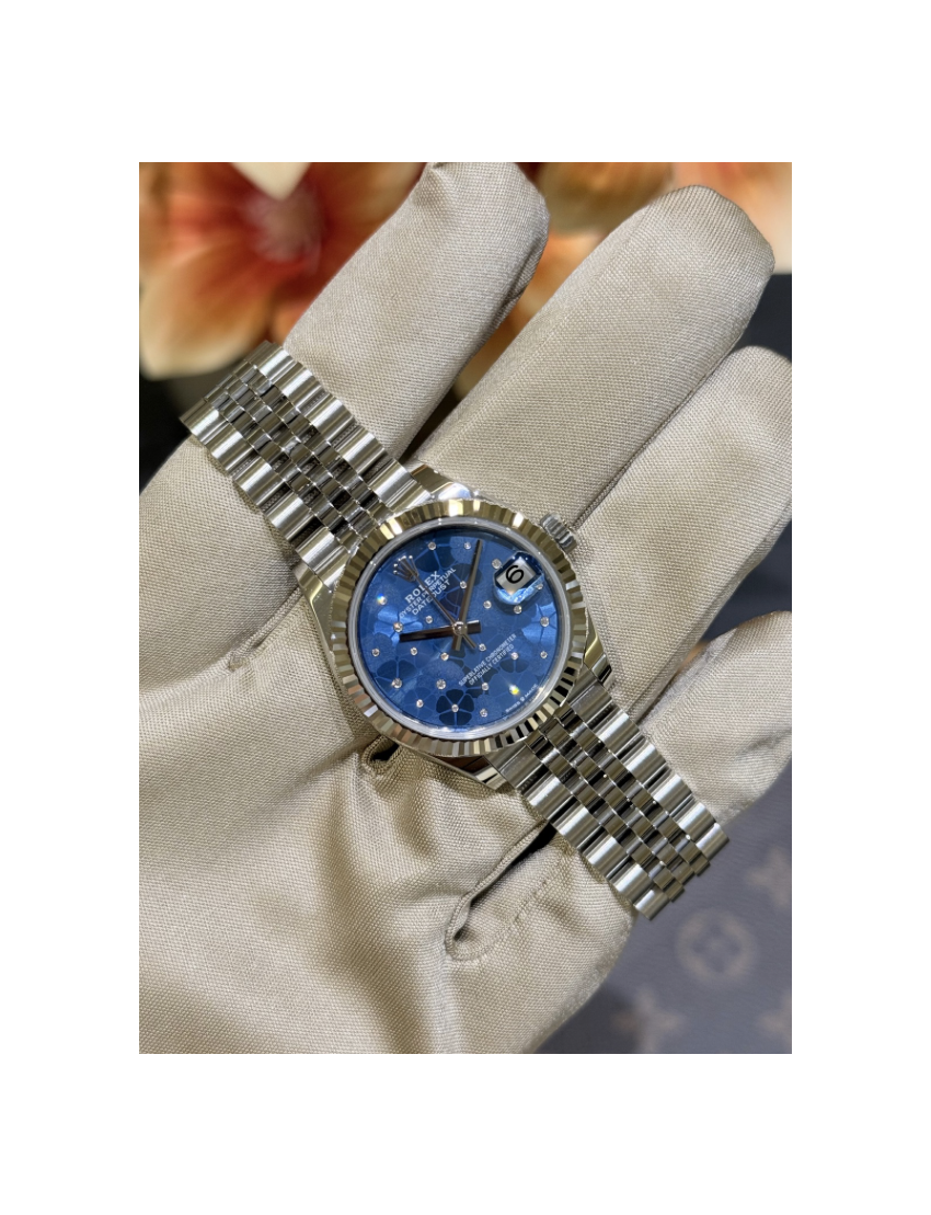 Rolex Datejust 31 Blue Floral Diamond Motif