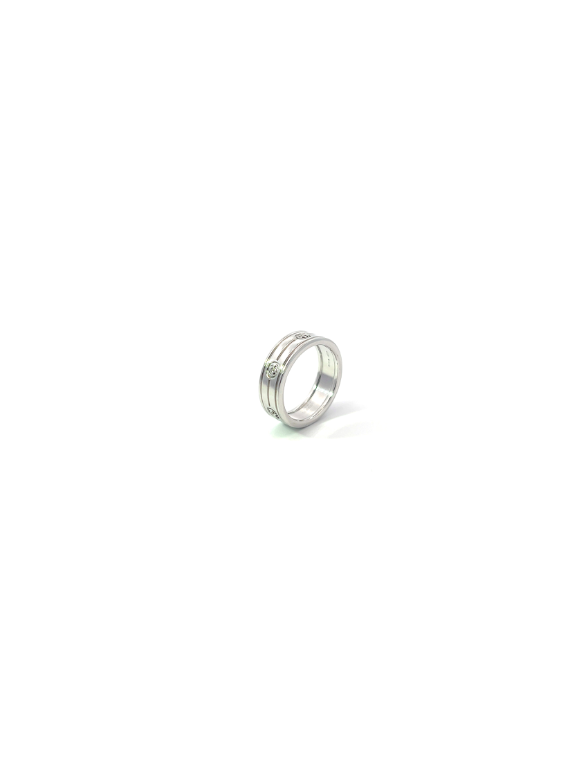 Gucci Interlocking G Band Ring 18kt White Gold