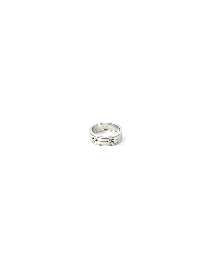 Gucci Interlocking G Band Ring 18kt White Gold