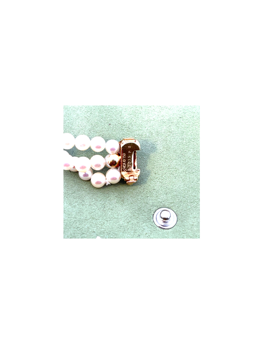 Van Cleef & Arpels 3 Stand Pearl & Diamond Bracelet