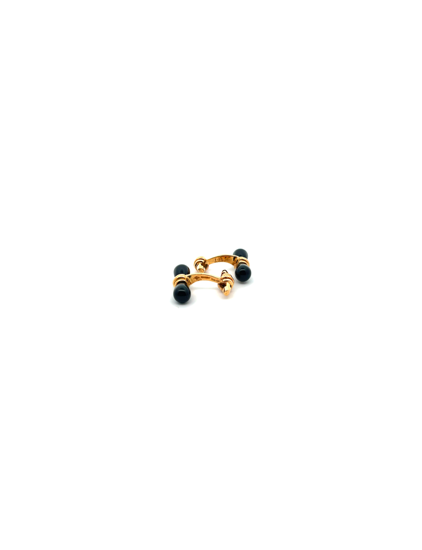 Dunhill 18kt Yellow Gold & Black Onyx Cufflinks