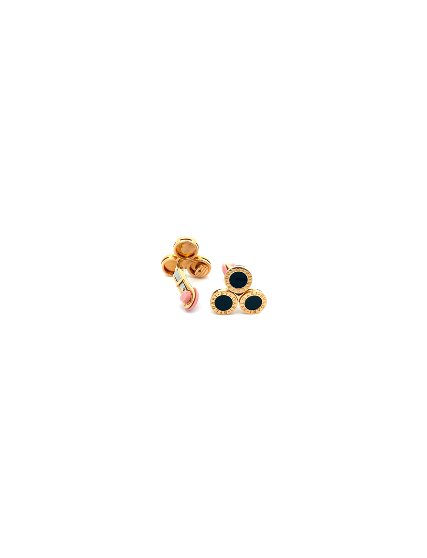 Bvlgari Earrings 18kt Yellow Gold with Onyx Inlays