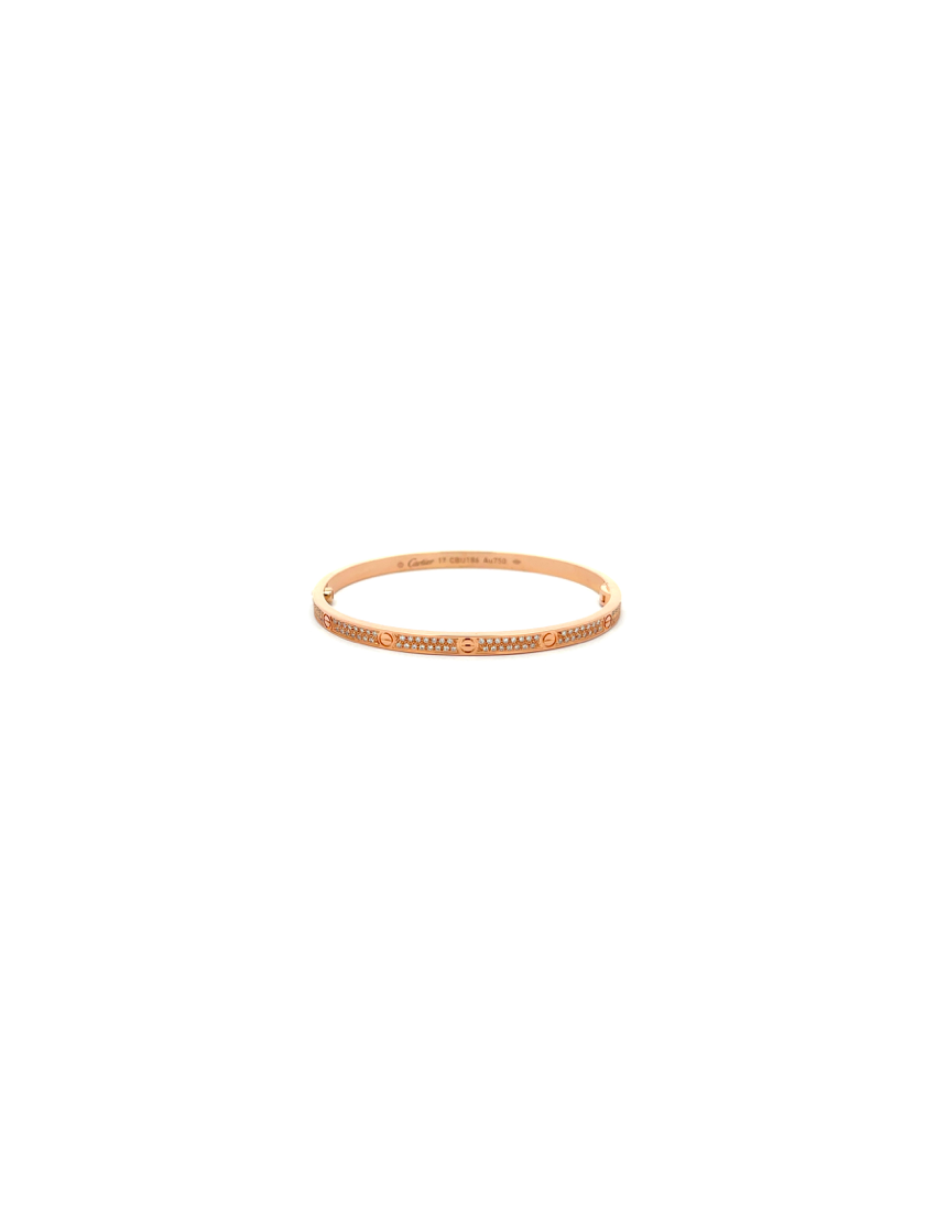 Cartier Love Bracelet, Small Model, Paved 18kt Rose Gold