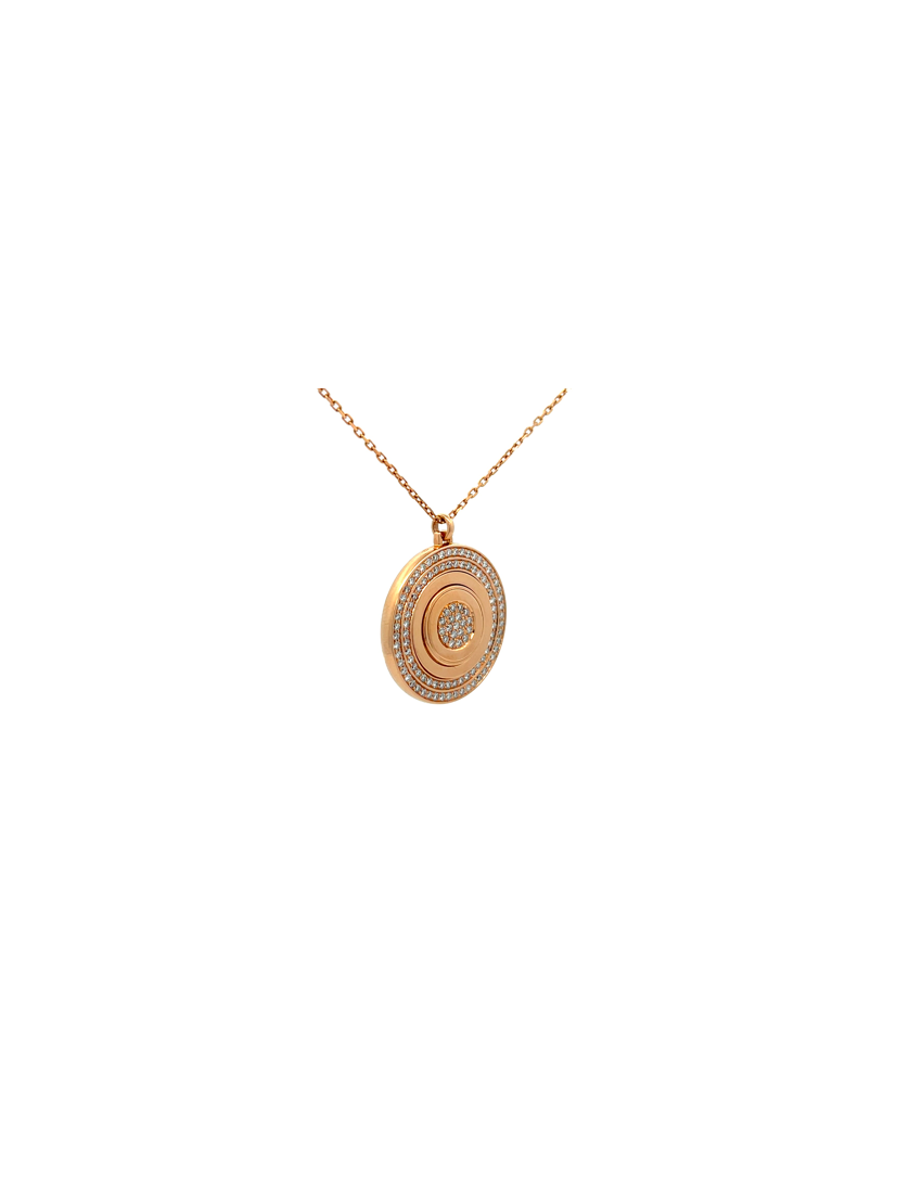 Damiani 18kt Rose Gold Diamond Rotating Necklaces