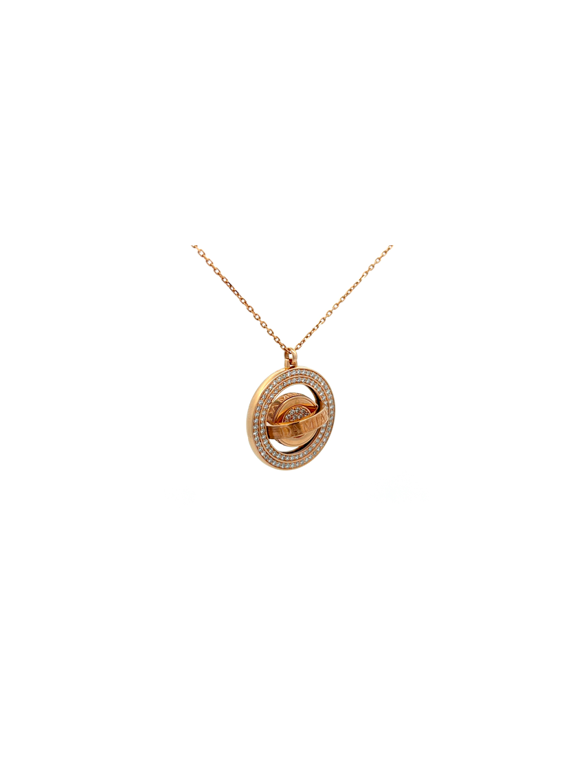 Damiani 18kt Rose Gold Diamond Rotating Necklaces