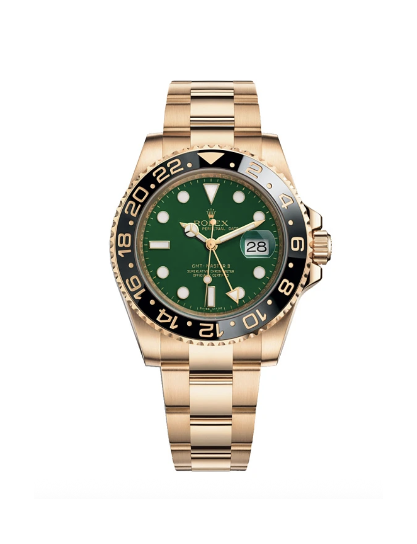 Rolex GMT-Master II Yellow Gold Green Dial