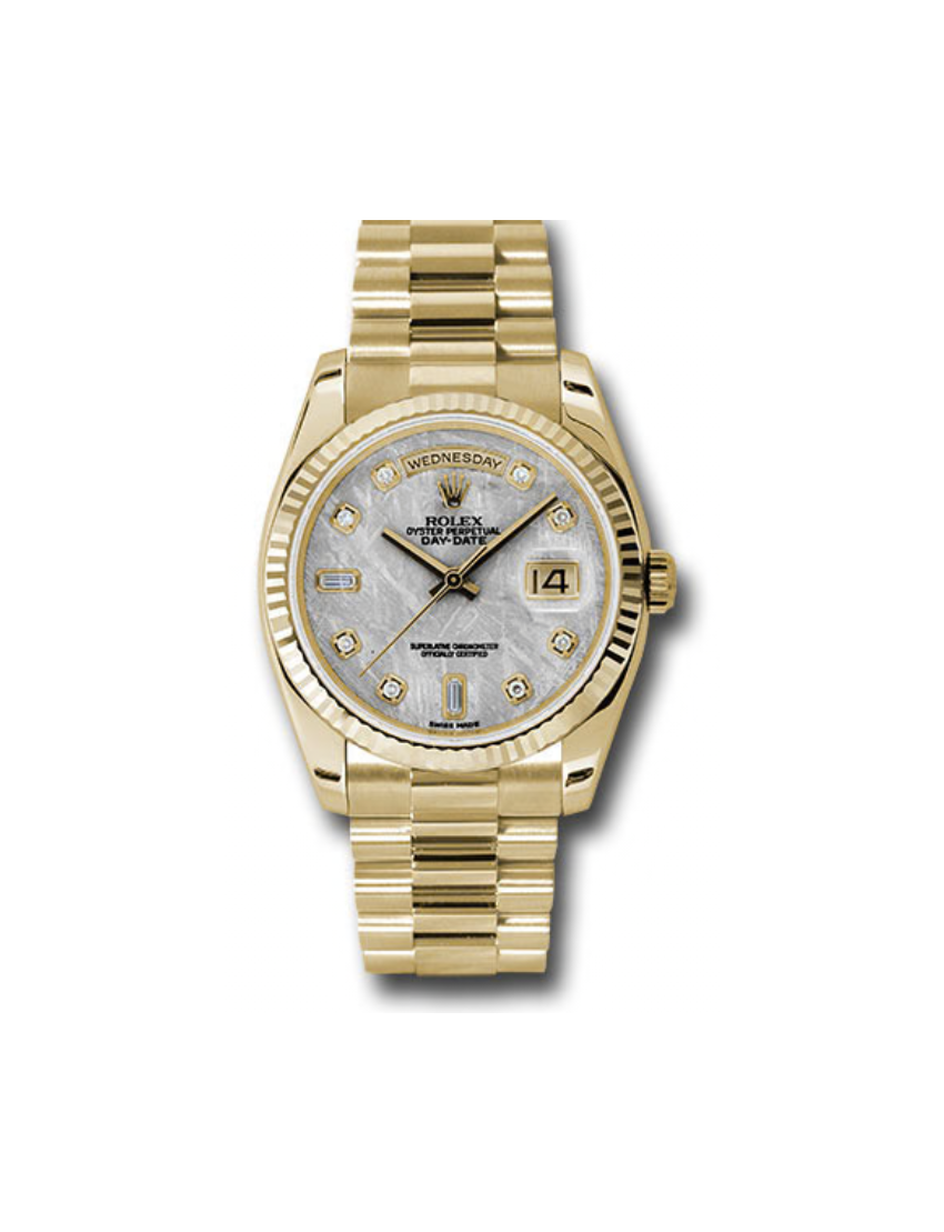 Rolex Yellow Gold Day-Date 36 Meteorite Diamond Dial