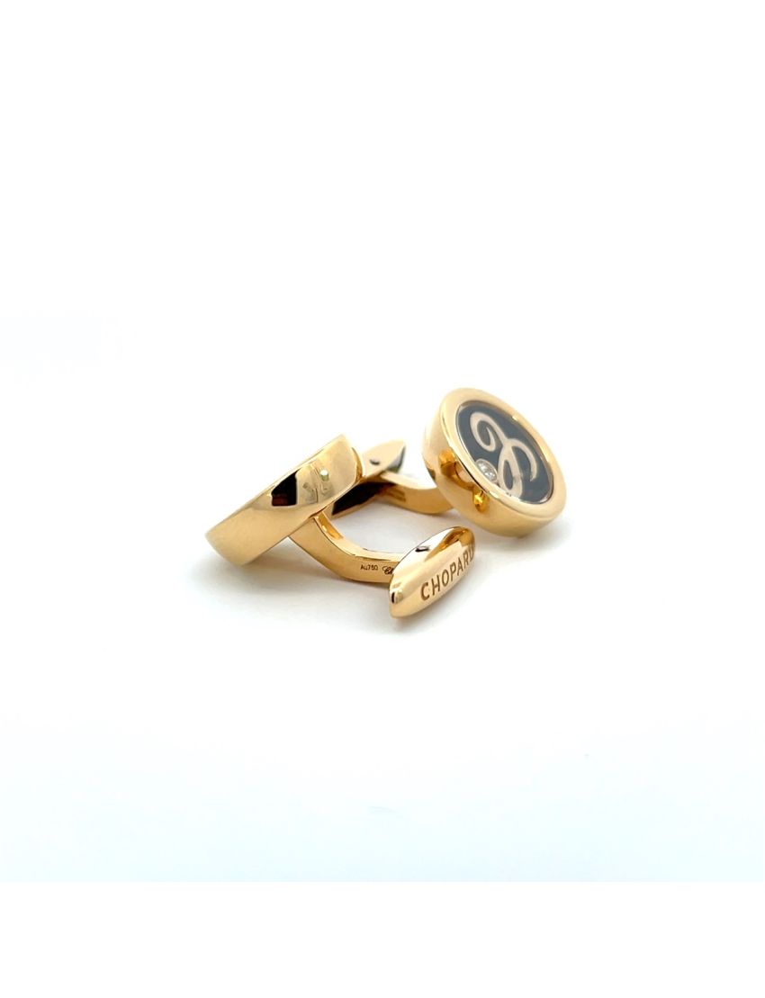 Chopard Classic Happy Diamond Cufflinks 18kt Yellow Gold