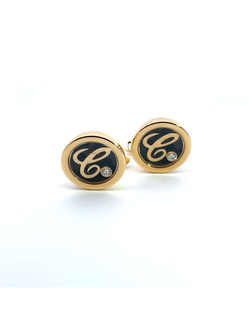 Chopard Classic Happy Diamond Cufflinks 18kt Yellow Gold