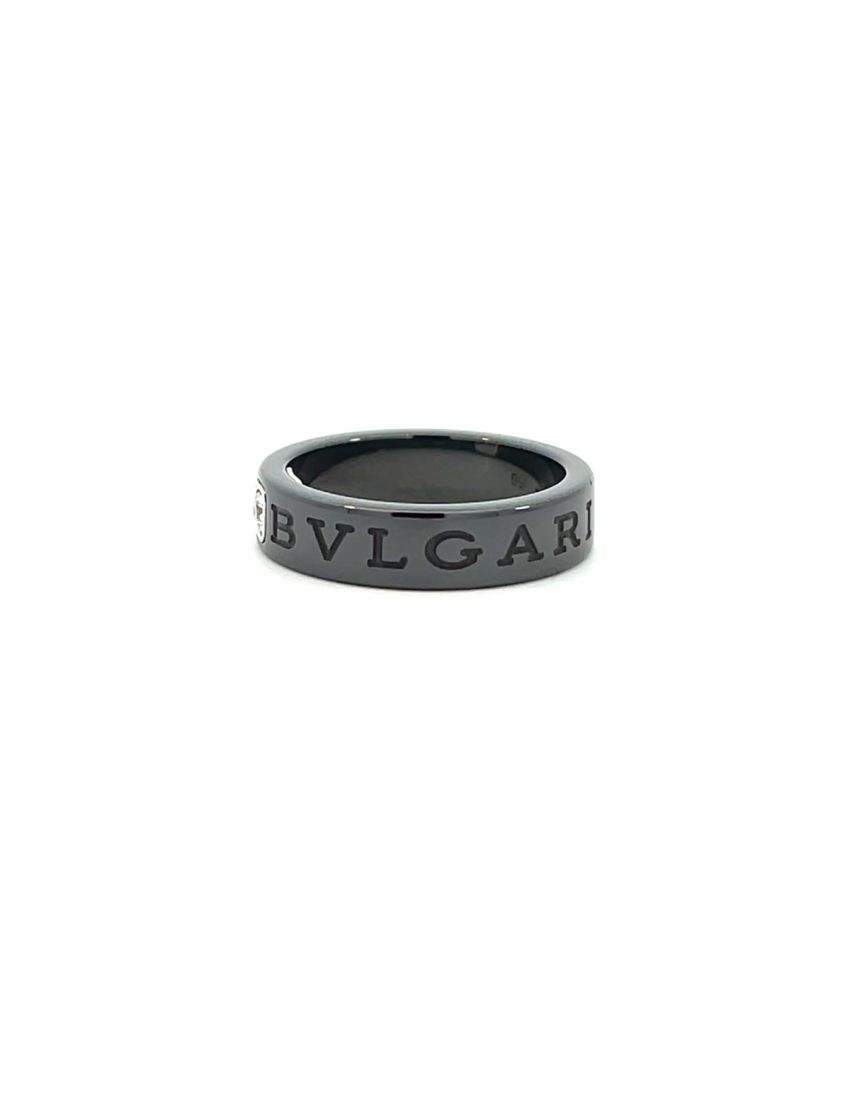 Bvlgari Black Ceramic Band With Diamond Accent