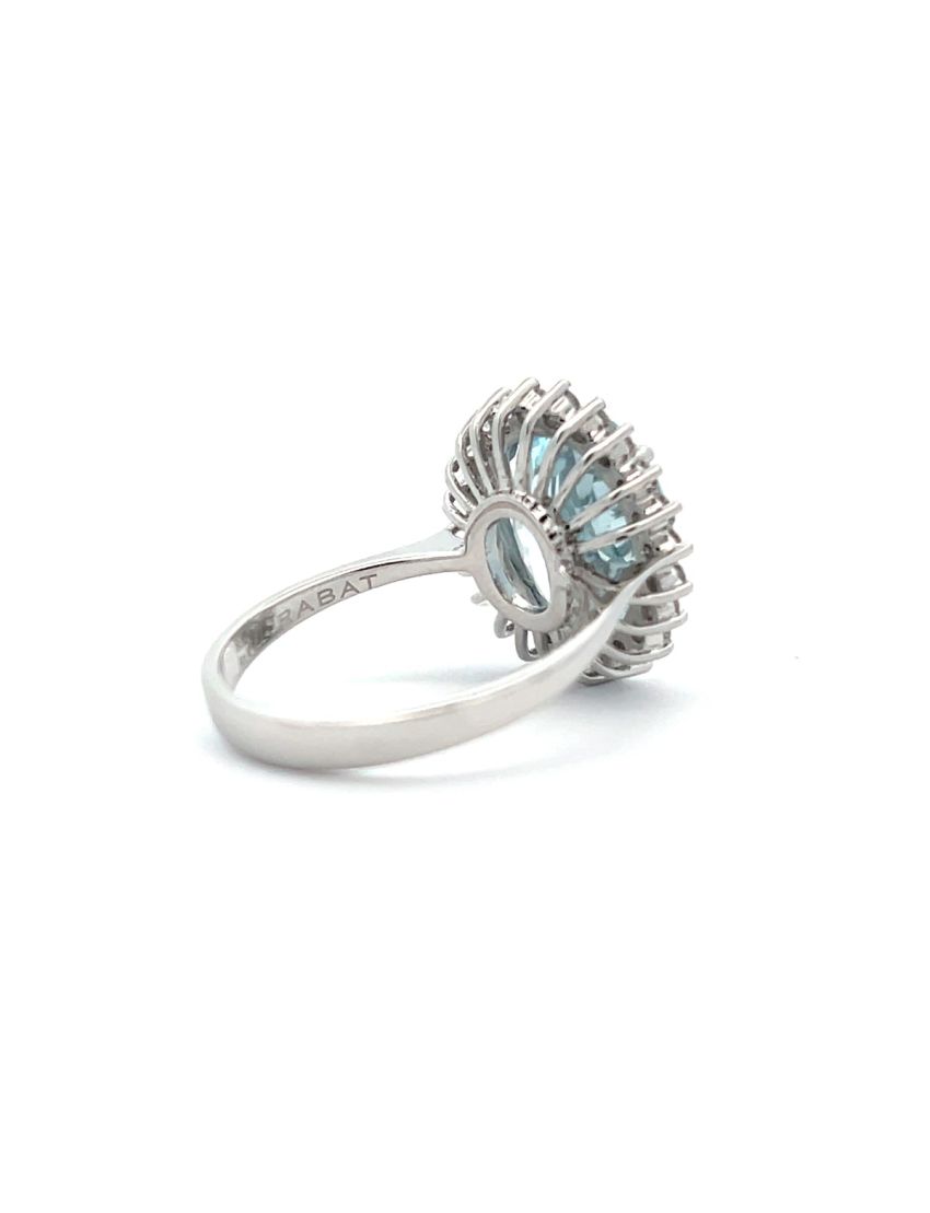 RABAT Oval Aquamarine Diamond Ring 18kt White Gold